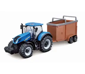 Bburago FARMLAND New Holland T7.315 HD Traktor mit Viehanhänger / 10 cm / ab 3 Jahren