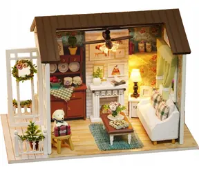 KIK Wohnzimmer mit LED-Beleuchtung, DIY-Modell / ab 8 Jahren