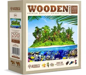 Wooden City Holzpuzzle „Exotische Schatzinsel“, 200 Teile / ab 10 Jahren