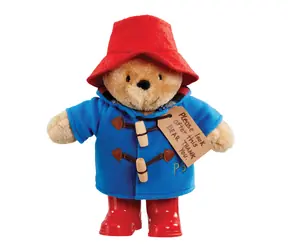 Regenbogenfarbenes Paddington-Plüschtier mit Schuhen / ab 10 Monaten