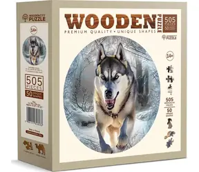 Wooden City Holzpuzzle „Laufender Wolf“, 505 Teile / ab 10 Jahren