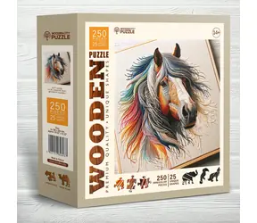 Wooden City Holzpuzzle „Sanftes Pferd“, 250 Teile / ab 10 Jahren