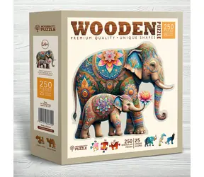 Wooden City Holzpuzzle Modische Elefanten 250 Teile / ab 14 Jahren