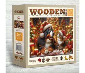 Wooden City Holzpuzzle Katze und Hund 505 Teile / ab 14 Jahren