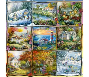 ALIPSON Quadratisches Puzzle Collage der vier Jahreszeiten / 1000 Teile / ab 14 Jahren