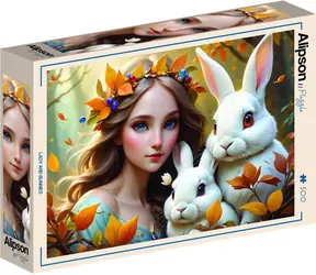 ALIPSON Puzzle Mädchen und Kaninchen / 500 Teile / ab 12 Jahren