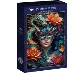 BlueBird Puzzle Mädchen mit Drache / 1000 Teile / ab 14 Jahren