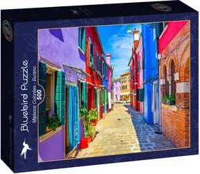 BlueBird Puzzle Bunte Häuser auf der Insel Burano / 500 Teile / ab 12 Jahren