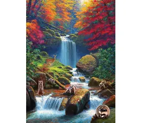 COBBLE HILL Puzzle: Geheimnisvolle Wasserfälle im Herbst / 1000 Teile / ab 14 Jahren