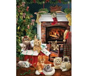 COBBLE HILL Puzzle Weihnachtskätzchen / 1000 Teile / ab 14 Jahren