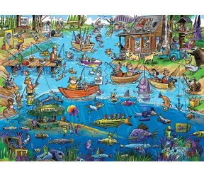 COBBLE HILL Puzzle DoodleTown: Auf dem Fisch / 1000 Teile / ab 14 Jahren