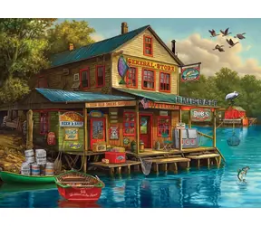 Kopfsteinpflaster-Puzzle „Bobs Bier- und Angelladen“ / 1000 Teile / ab 14 Jahren