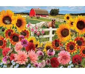 COBBLE HILL Puzzle Sonnenblumenfarm / 1000 Teile / ab 14 Jahren