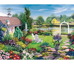 Kopfsteinpflaster-Puzzle „Am Teich“ XL / 275 Teile / ab 9 Jahren