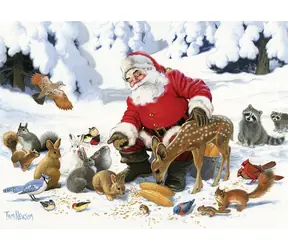 COBBLE HILL Familienpuzzle Weihnachtsmann mit Tierfreunden / 350 Teile / ab 9 Jahren
