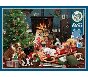 COBBLE HILL Puzzle Weihnachtswelpen / 500 Teile / ab 12 Jahren