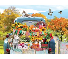 COBBLE HILL Puzzle „Land-LKW im Herbst“ / 500 Teile / ab 12 Jahren
