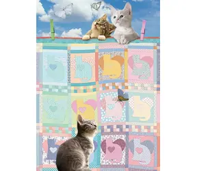 COBBLE HILL Puzzledecke mit Kätzchen / 500 Teile / ab 12 Jahren