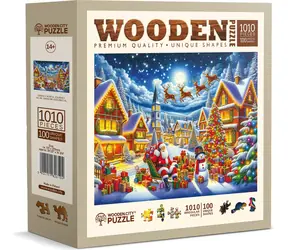 Wooden City Holzpuzzle „Die Weihnachtsreise des Weihnachtsmanns“ / 1010 Teile / ab 14 Jahren
