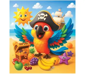 Wooden City Holzpuzzle Piratenpapagei / 20 Teile / ab 5 Jahren