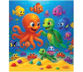 Wooden City Holzpuzzle Oktopus und Schildkröte / 20 Teile / ab 5 Jahren