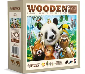 Wooden City Holzpuzzle „Willkommen im Dschungel“ / 200 Teile / ab 10 Jahren