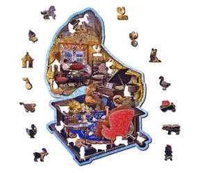 Wooden City Holzpuzzle Gemütliches Grammophon / 250 Teile / ECO / ab 14 Jahren
