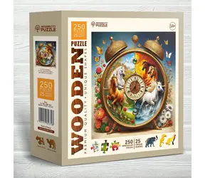 Wooden City Holzpuzzle Pferdeuhr / 250 Teile / ab 14 Jahren