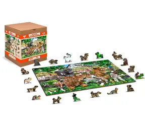 Wooden City Holzpuzzle Kindergarten Bauernhof 2in1 / 300 Teile / ECO / ab 8 Jahren
