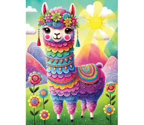 Wooden City Holzpuzzle Regenbogen-Lama / 40 Teile / ab 5 Jahren