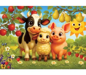 Wooden City Holzpuzzle Tiere im Set / 40 Teile / ab 5 Jahren