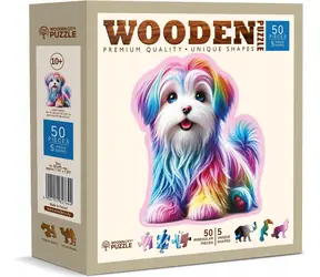Wooden City Holzpuzzle „Happy Puppy“ / 50 Teile / ab 10 Jahren