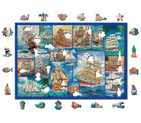 Wooden City Holzpuzzle Segelschiff 2in1 / 505 Teile / ECO / ab 14 Jahren