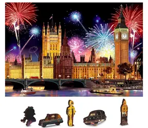 Wooden City Holzpuzzle „Nacht London 2in1“ / 75 Teile / ab 6 Jahren
