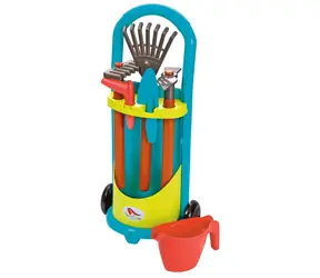 Ecoiffier Trolley mit Gartengeräten und Wasserkocher / ab 18 Monaten