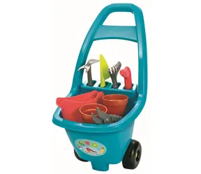 Ecoiffier Gartenwagen mit Werkzeug, Blumentöpfen und Gießkanne / ab 18 Monaten