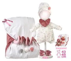 Llorens M740-26 Outfit für NEW BORN Babypuppen (40-42 cm) und Matte mit Spiralspielzeug