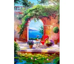ENJOY Puzzle Blick aufs Meer durch einen Bogen / 1000 Teile / ab 14 Jahren