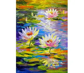 ENJOCE Puzzle Seerosen im Teich / 1000 Teile / ab 14 Jahren