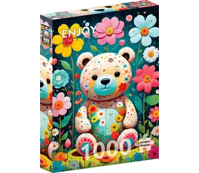 ENJOY Puzzle Blumen-Teddybär / 1000 Teile / ab 14 Jahren