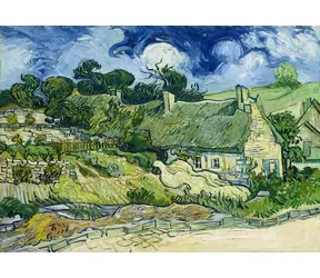 ENJOY Puzzle Vincent Van Gogh: Reetgedeckte Häuser in Cordeville / 1000 Teile / ab 14 Jahren