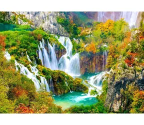 ENJOY Puzzle Plitvicer Wasserfälle im Herbst / 1000 Teile / ab 14 Jahren