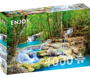 ENJOY Puzzle Türkisfarbener Wasserfall, Thailand / 1000 Teile / ab 14 Jahren