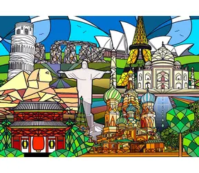 ENJOY Puzzle World Monuments / 1000 Teile / ab 14 Jahren