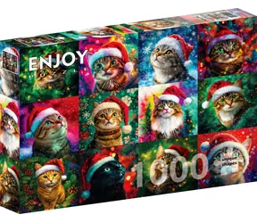 ENJOY Weihnachtspuzzle Katzen / 1000 Teile / ab 14 Jahren