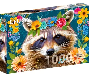ENJOY Puzzle Flower Waschbär / 1000 Teile / ab 14 Jahren
