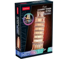CubicFun Leuchtendes 3D-Puzzle Nachtedition: Schiefer Turm von Pisa / 42 Teile / ab 8 Jahren