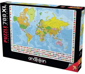 Anatolisches Puzzle: Politische Weltkarte XL / 700 Teile / ab 12 Jahren