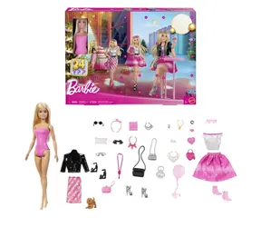 Mattel Barbie Adventskalender JFL63 2026 / 24 Überraschungen / Puppe und Zubehör / ab 3 Jahren