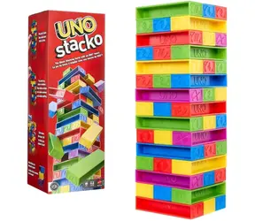 Mattel UNO Stacko Spiel JGT89 / 45 farbige Blöcke / 2-10 Spieler / ab 7 Jahren